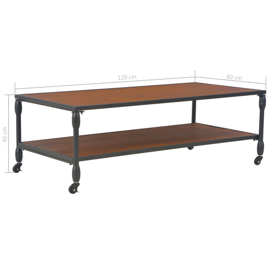 Salontafel met schap 120x60x40 cm massief vurenhout MeubelReus