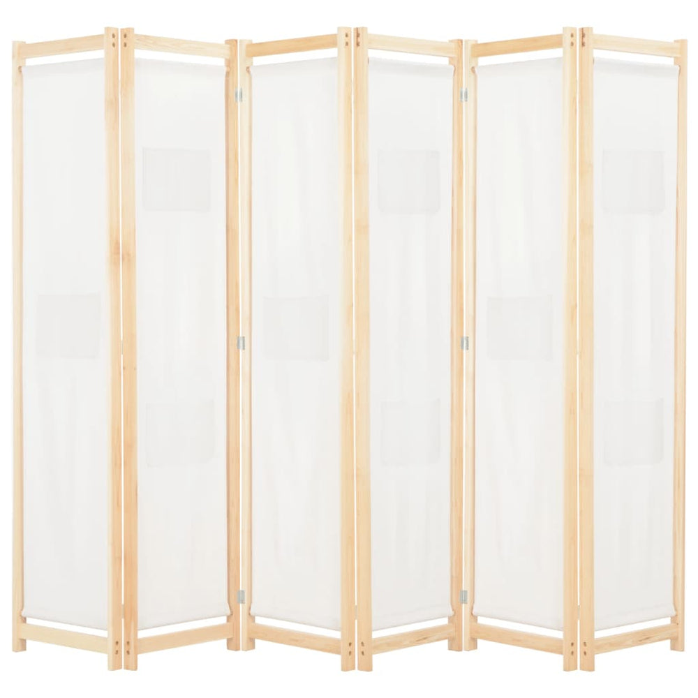 Kamerscherm met 6 panelen 240x170x4 cm stof crème MeubelReus