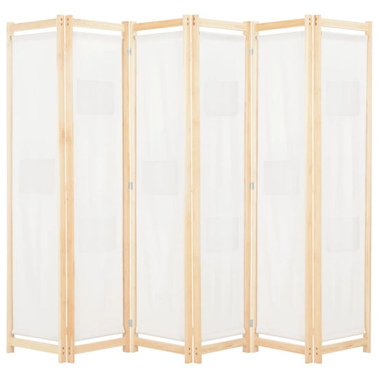 Kamerscherm met 6 panelen 240x170x4 cm stof crème MeubelReus