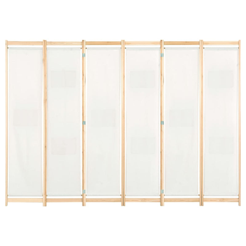 Kamerscherm met 6 panelen 240x170x4 cm stof crème MeubelReus