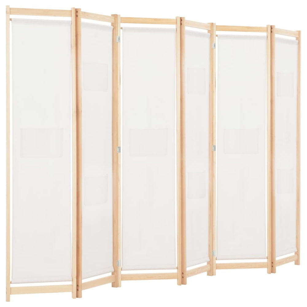 Kamerscherm met 6 panelen 240x170x4 cm stof crème MeubelReus