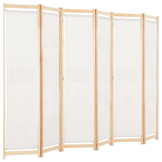 Kamerscherm met 6 panelen 240x170x4 cm stof crème MeubelReus