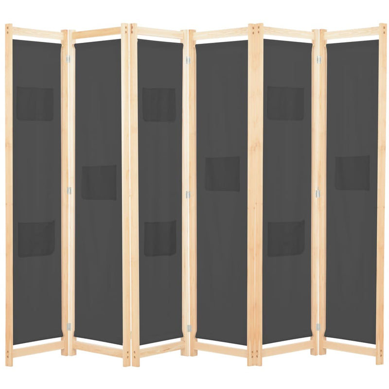 Kamerscherm met 6 panelen 240x170x4 cm stof grijs MeubelReus