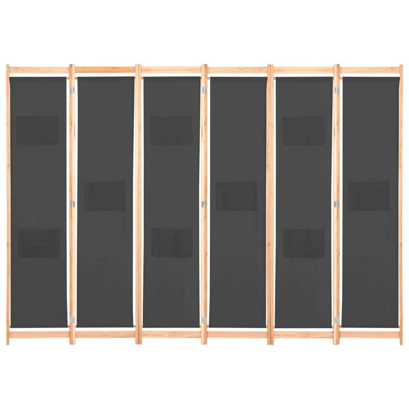 Kamerscherm met 6 panelen 240x170x4 cm stof grijs MeubelReus