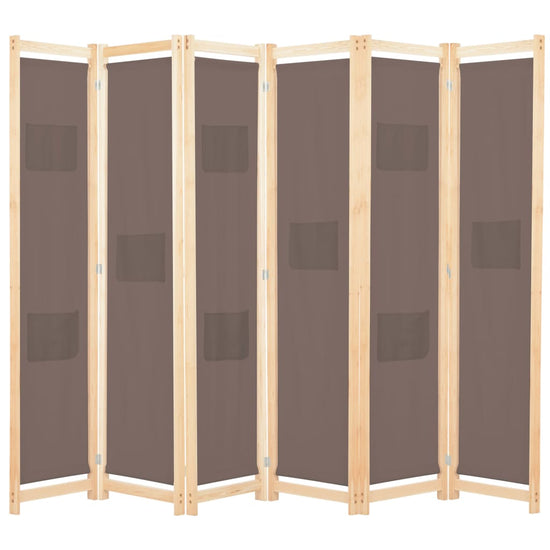 Kamerscherm met 6 panelen 240x170x4 cm stof bruin MeubelReus