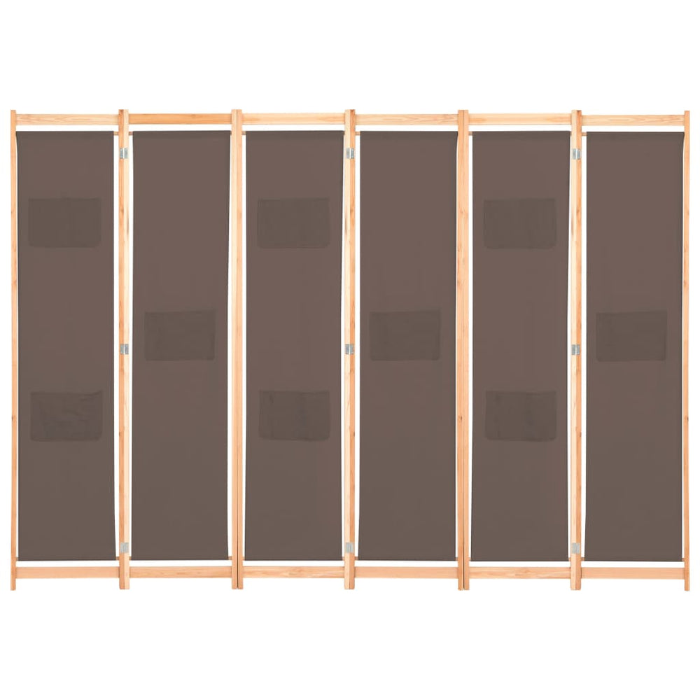 Kamerscherm met 6 panelen 240x170x4 cm stof bruin MeubelReus