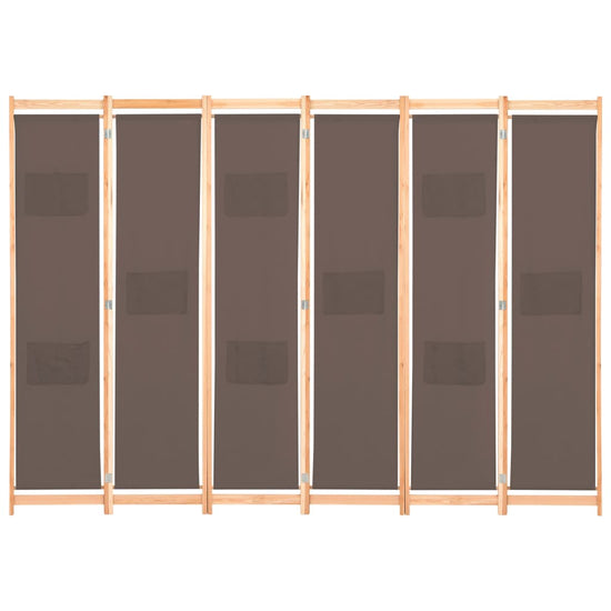 Kamerscherm met 6 panelen 240x170x4 cm stof bruin MeubelReus