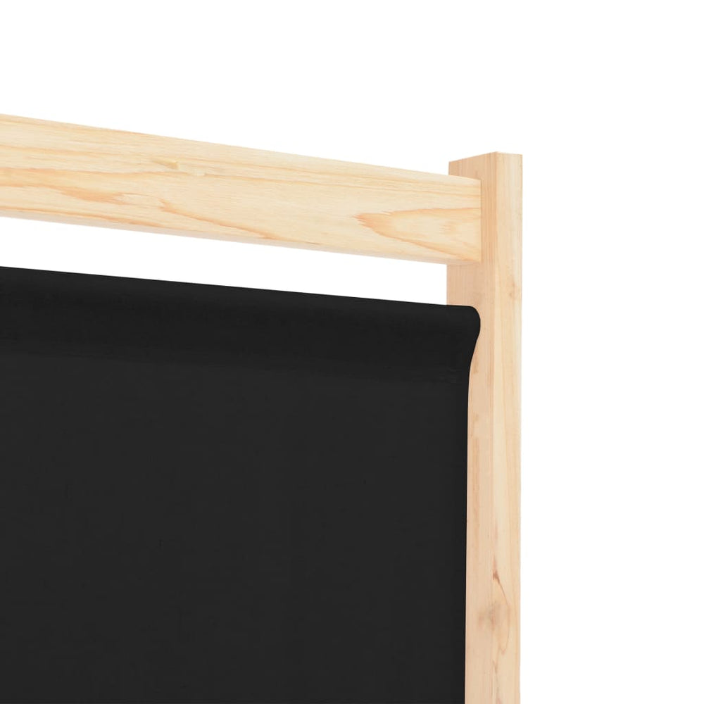 Kamerscherm met 6 panelen 240x170x4 cm stof zwart MeubelReus