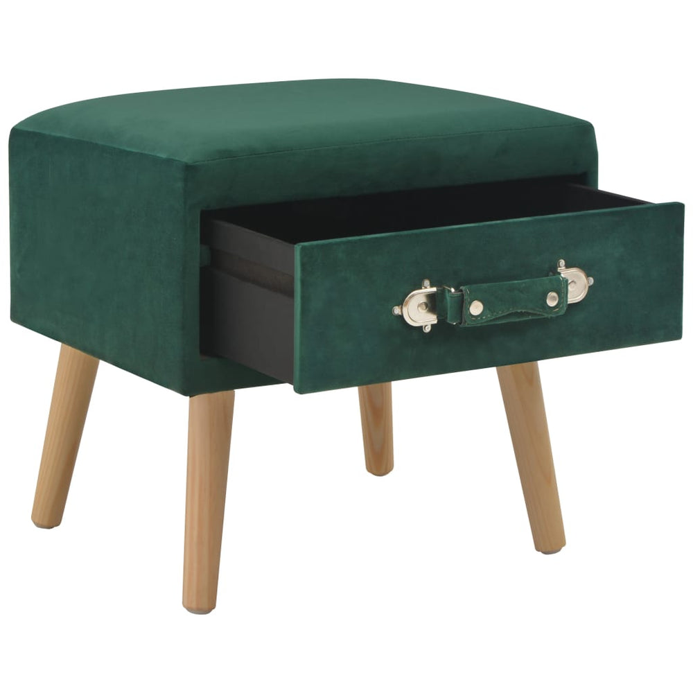 Nachtkastje 40x35x40 cm fluweel groen MeubelReus