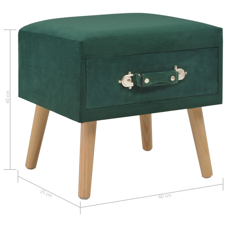 Nachtkastje 40x35x40 cm fluweel groen MeubelReus
