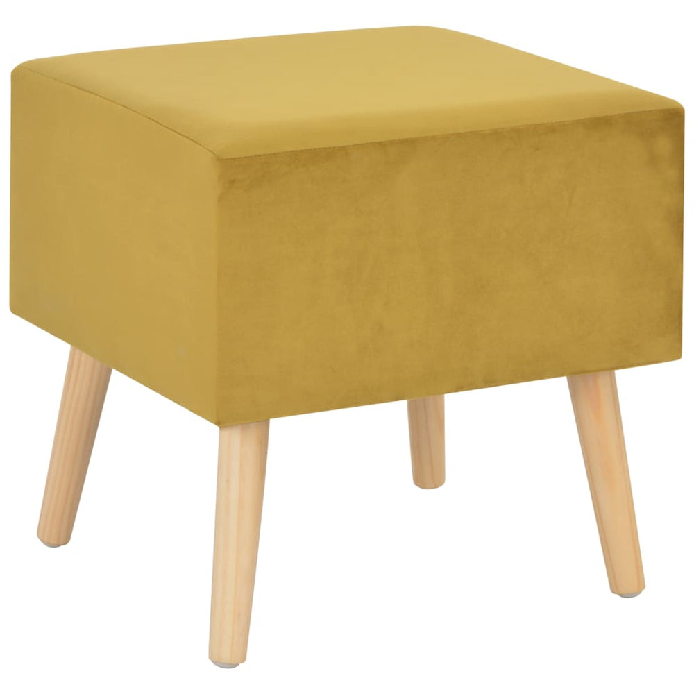 Nachtkastje 40x35x40 cm fluweel mosterdkleurig MeubelReus