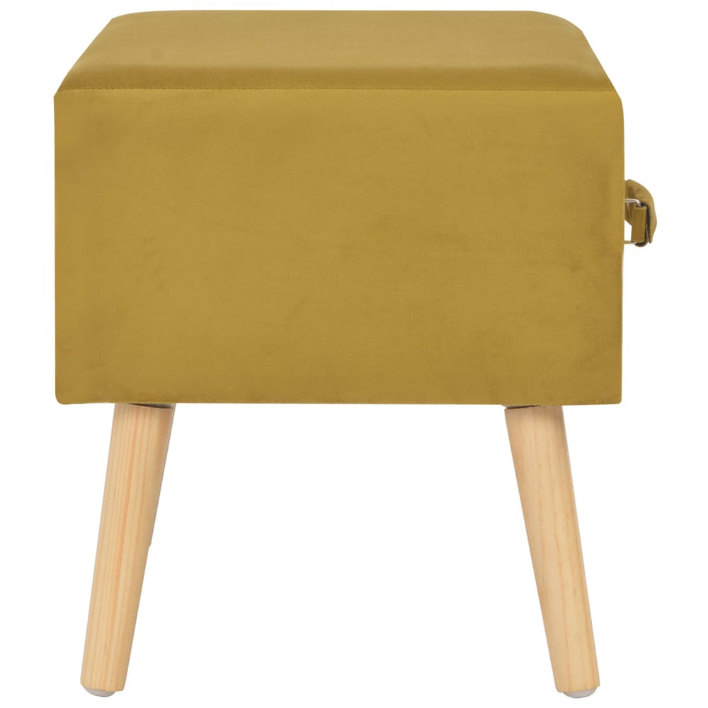 Nachtkastje 40x35x40 cm fluweel mosterdkleurig MeubelReus