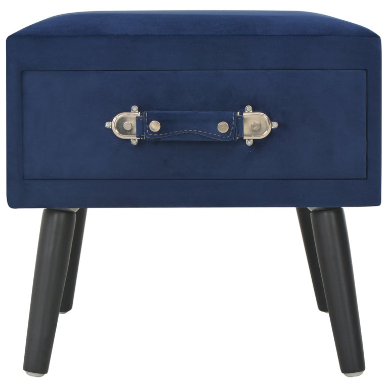 Nachtkastje 40x35x40 cm fluweel blauw MeubelReus