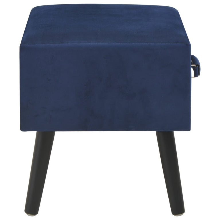 Nachtkastje 40x35x40 cm fluweel blauw MeubelReus
