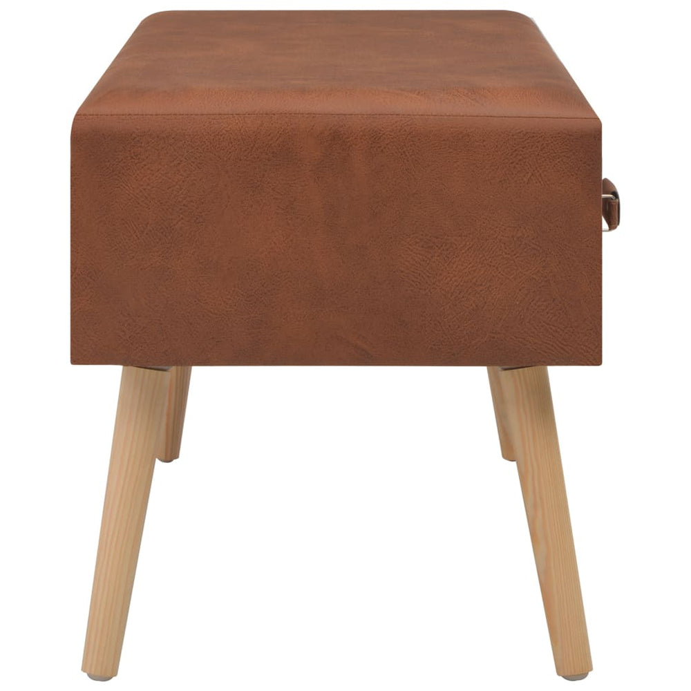 Salontafel 80x40x46 cm kunstleer bruin MeubelReus