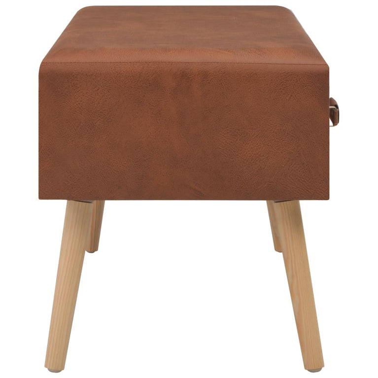 Salontafel 80x40x46 cm kunstleer bruin MeubelReus