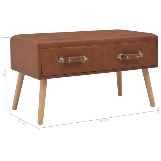 Salontafel 80x40x46 cm kunstleer bruin MeubelReus