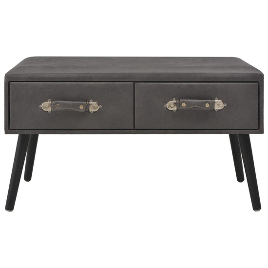 Salontafel 80x40x46 cm kunstleer grijs MeubelReus