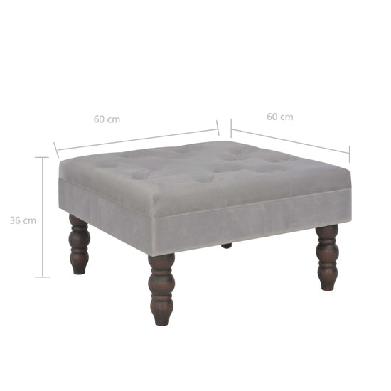 Kruk 60x60x36 cm fluweel donkergrijs MeubelReus