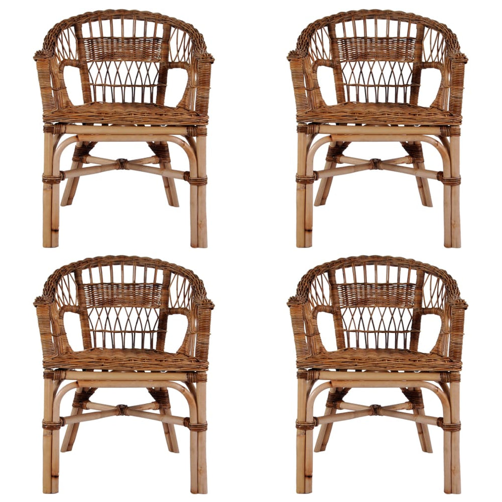 Tuinstoelen 4 st natuurlijk rattan bruin MeubelReus