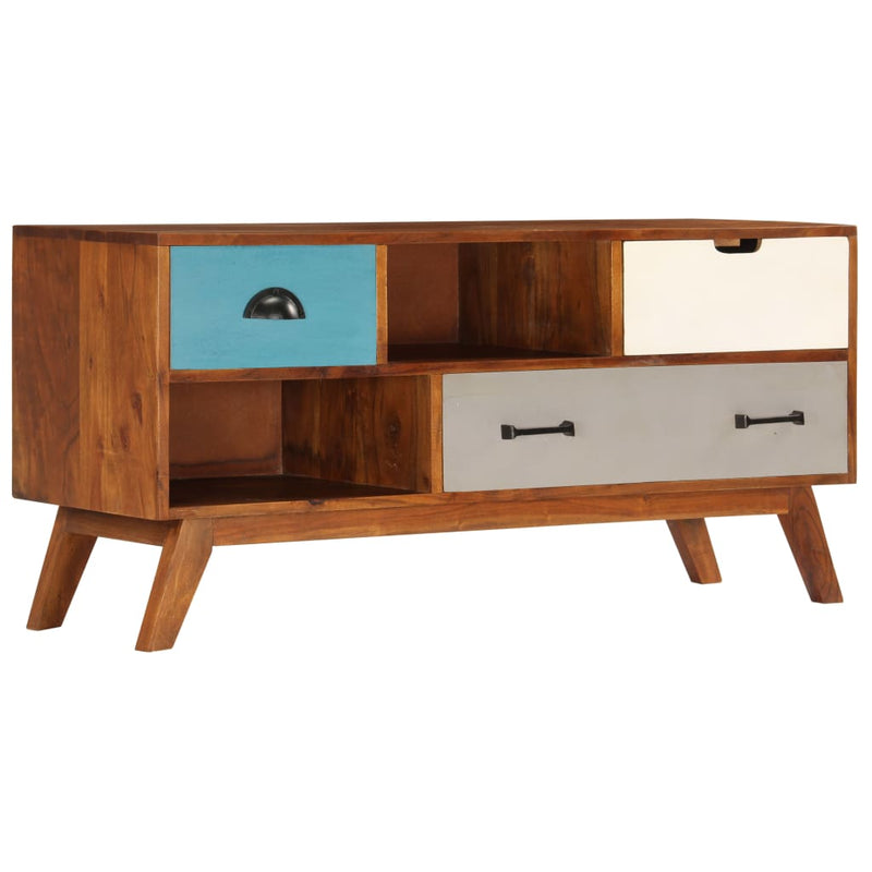 Tv-meubel met 3 lades 110x35x50 cm massief acaciahout MeubelReus