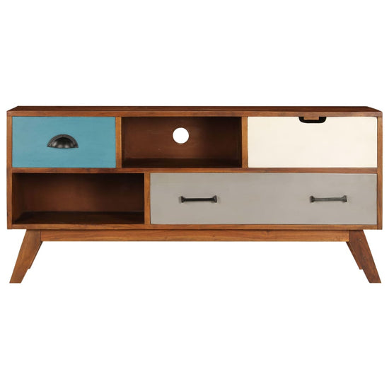 Tv-meubel met 3 lades 110x35x50 cm massief acaciahout MeubelReus
