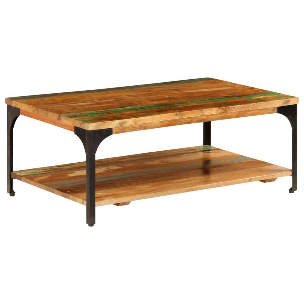 Salontafel met schap 100x60x35 cm massief gerecycled hout MeubelReus