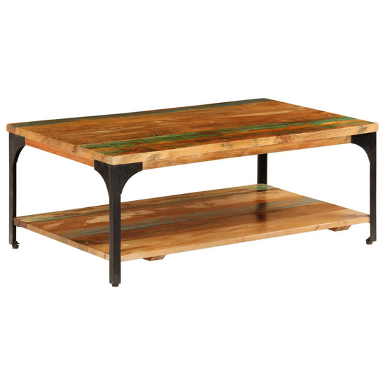 Salontafel met schap 100x60x35 cm massief gerecycled hout MeubelReus