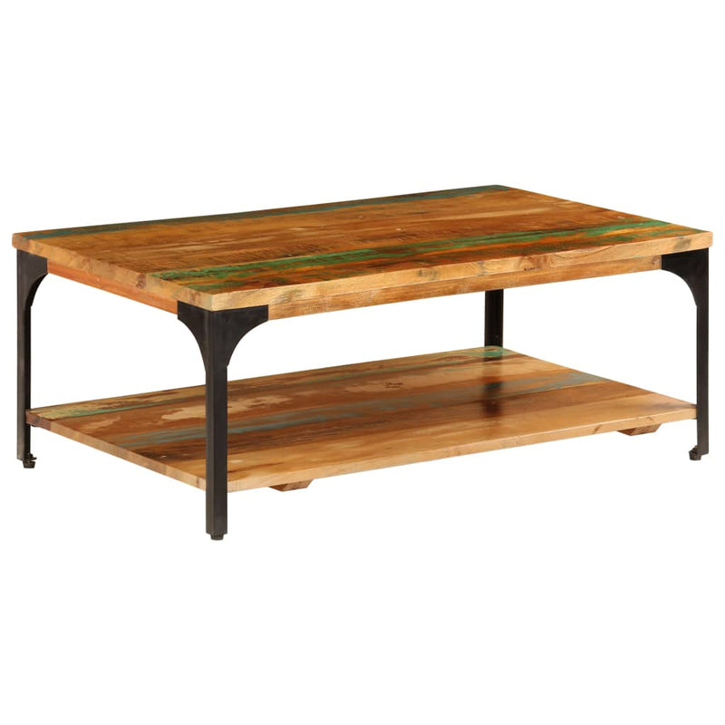 Salontafel met schap 100x60x35 cm massief gerecycled hout MeubelReus