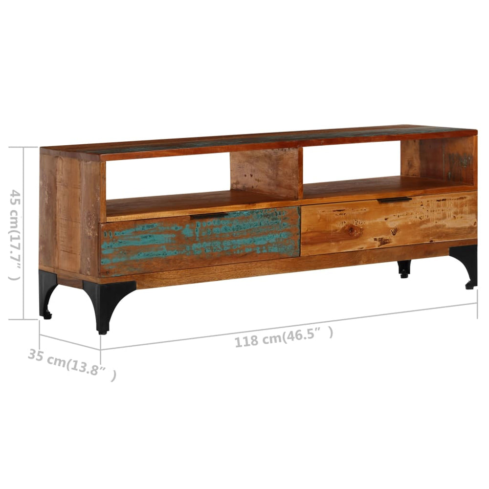 Tv-meubel 118x35x45 cm massief gerecycled hout MeubelReus