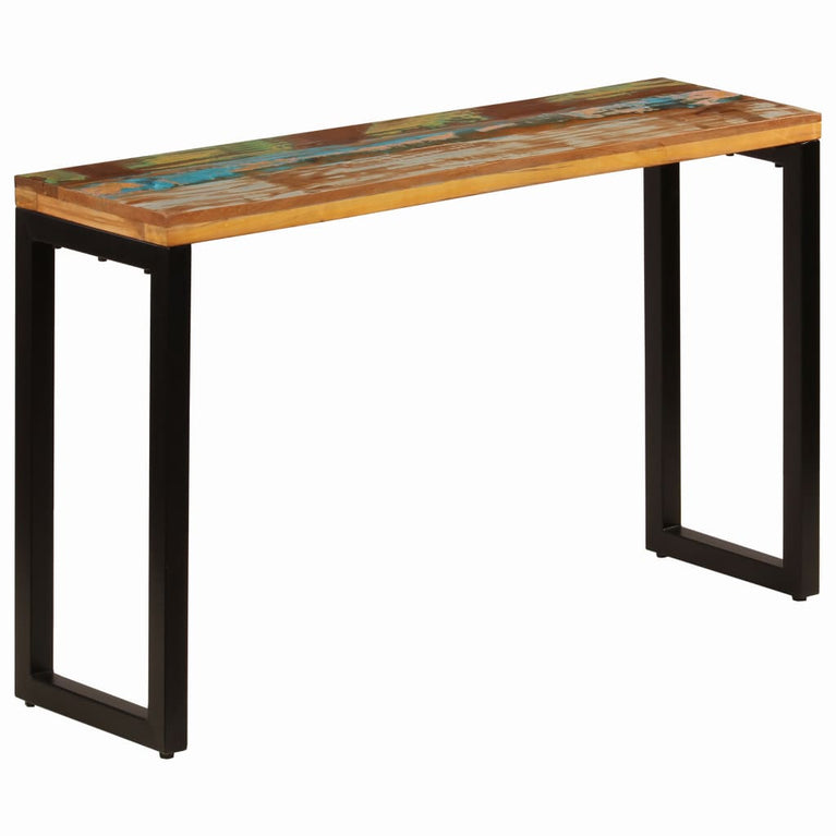 Wandtafel 120x35x76 cm massief gerecycled hout en staal MeubelReus