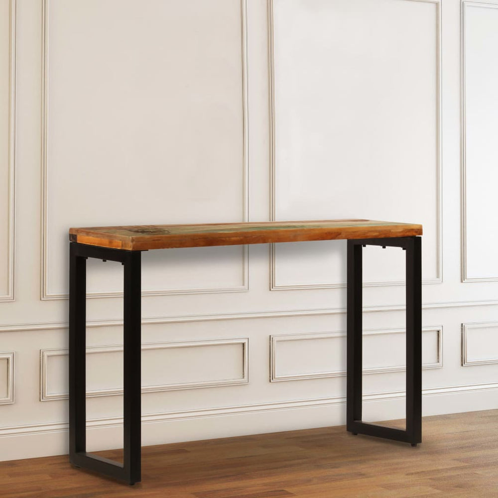 Wandtafel 120x35x76 cm massief gerecycled hout en staal MeubelReus