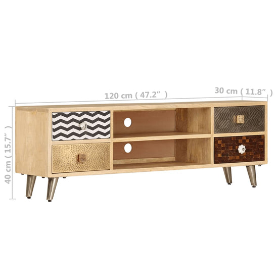 Tv-meubel 120x30x40 cm massief mangohout MeubelReus