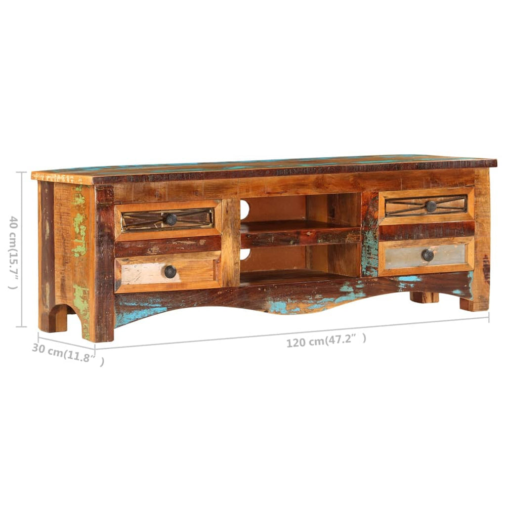 Tv-meubel 120x30x40 cm massief gerecycled hout MeubelReus
