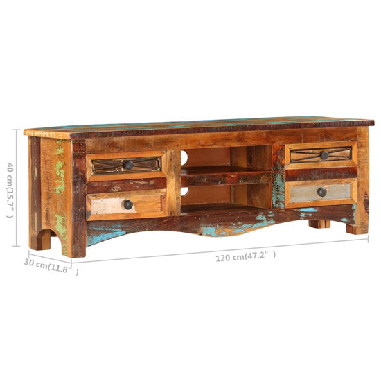 Tv-meubel 120x30x40 cm massief gerecycled hout MeubelReus