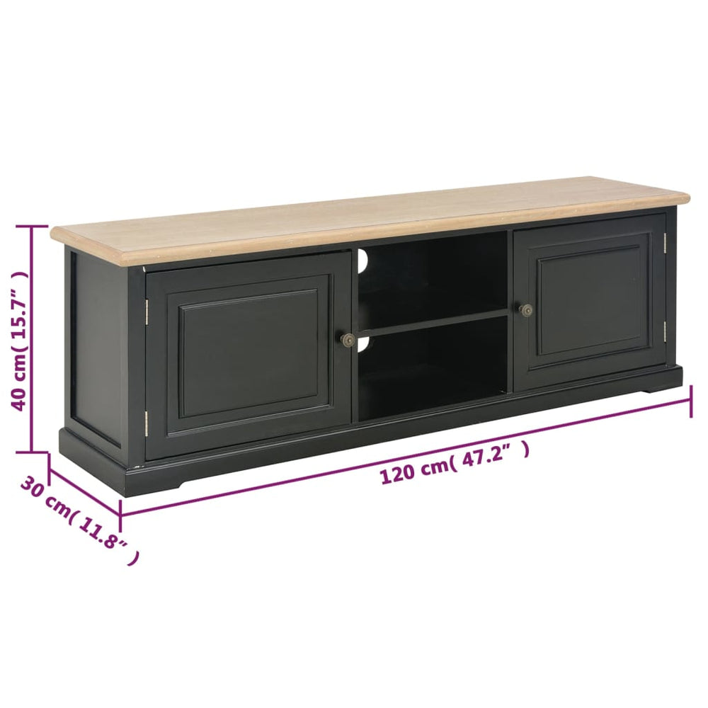 Tv-meubel 120x30x40 cm hout zwart MeubelReus