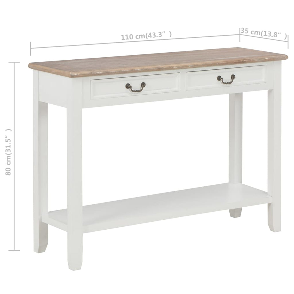 Wandtafel 110x35x80 cm hout wit MeubelReus