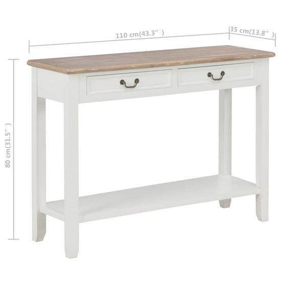 Wandtafel 110x35x80 cm hout wit MeubelReus