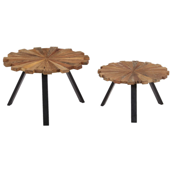 Salontafels 2 st massief gerecycled hout MeubelReus