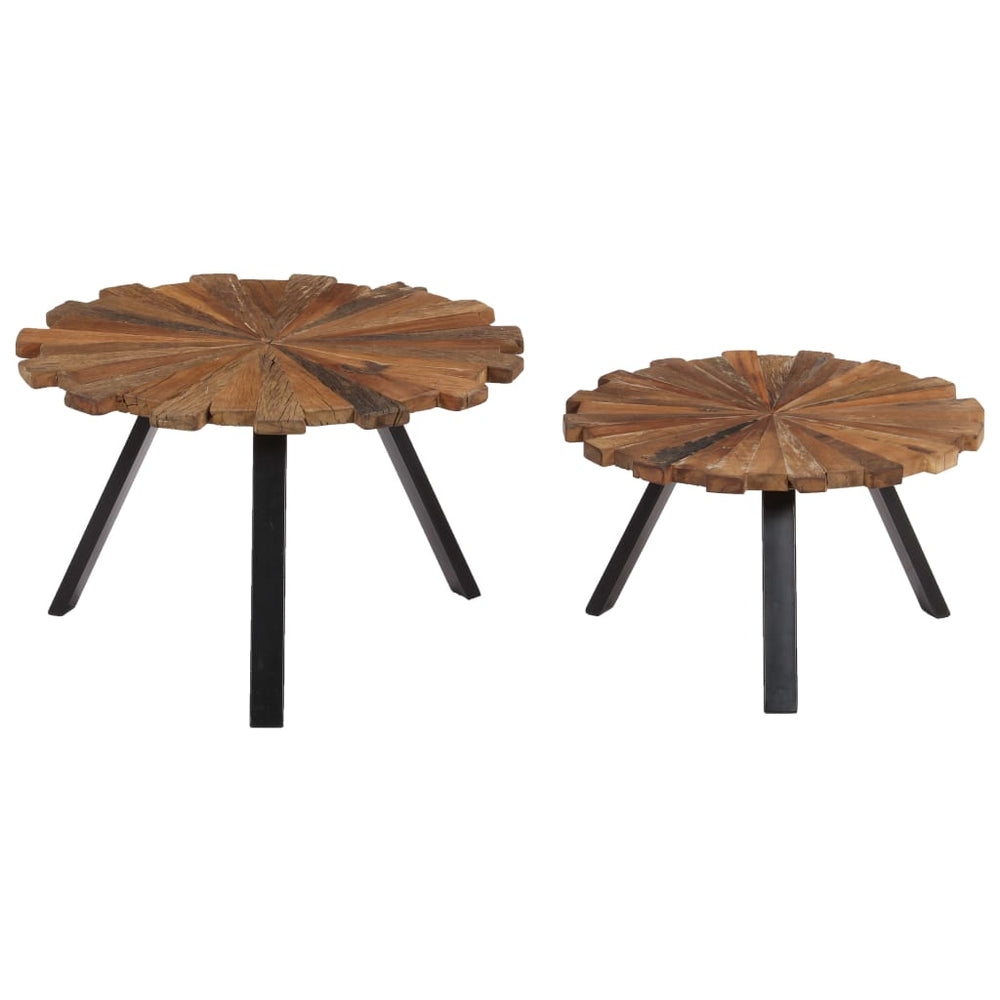 Salontafels 2 st massief gerecycled hout MeubelReus