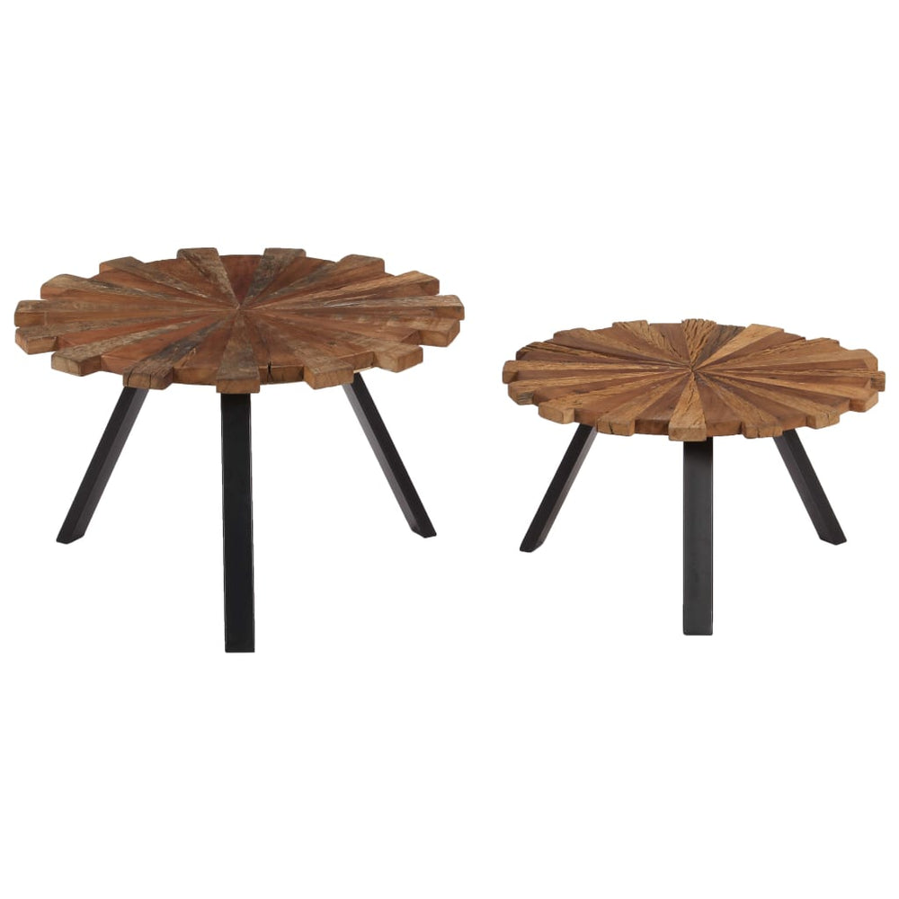 Salontafels 2 st massief gerecycled hout MeubelReus