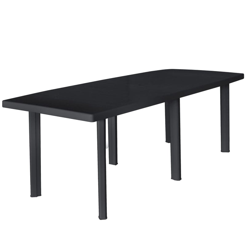 Tuintafel 216x90x72 cm kunststof antraciet MeubelReus