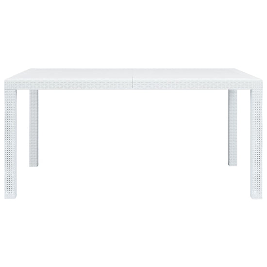 Tuintafel 150x90x72 cm rattan-look kunststof wit MeubelReus