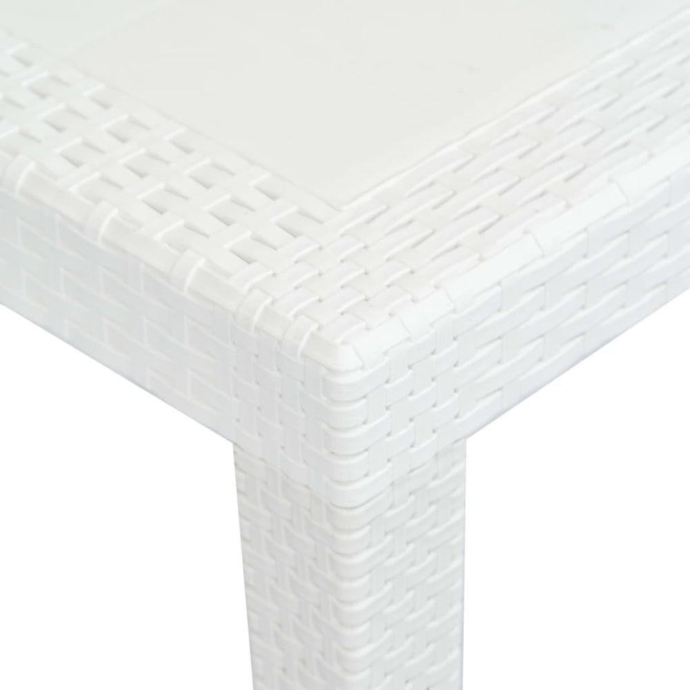 Tuintafel 150x90x72 cm rattan-look kunststof wit MeubelReus