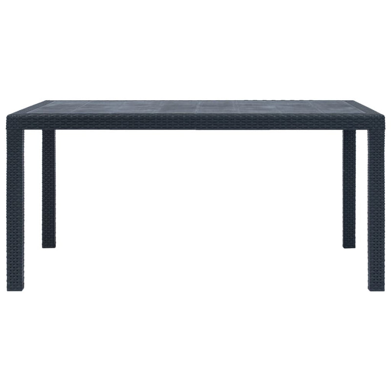 Tuintafel 150x90x72 cm rattan-look kunststof antraciet MeubelReus