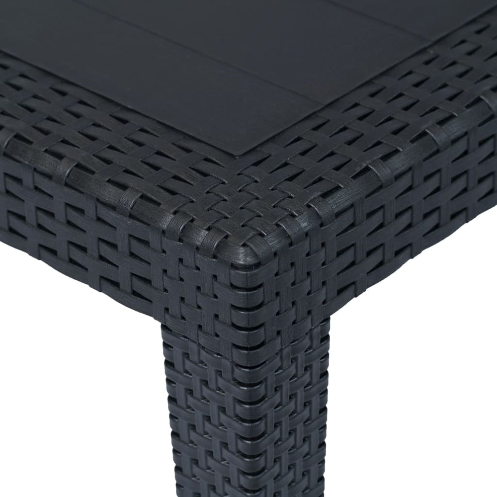 Tuintafel 150x90x72 cm rattan-look kunststof antraciet MeubelReus