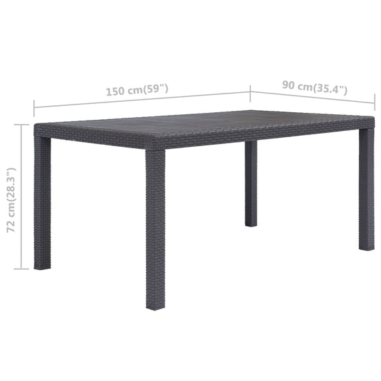 Tuintafel 150x90x72 cm rattan-look kunststof bruin MeubelReus