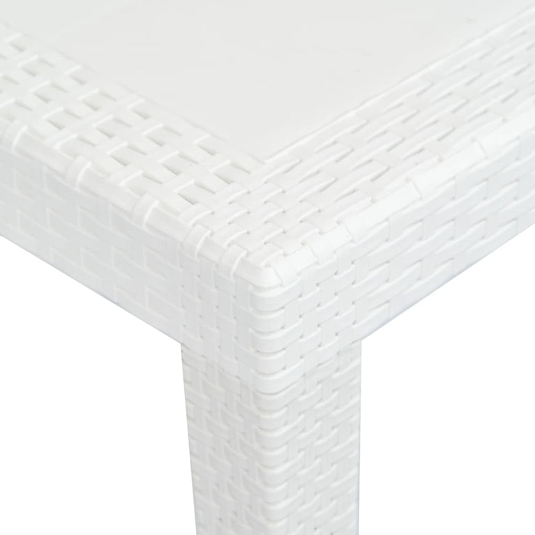 Tuintafel 220x90x72 cm rattan-look kunststof wit MeubelReus