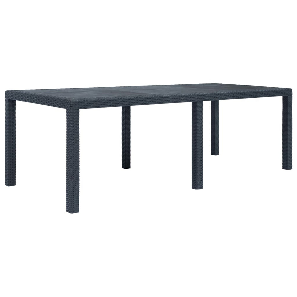 Tuintafel 220x90x72 cm rattan-look kunststof antraciet MeubelReus
