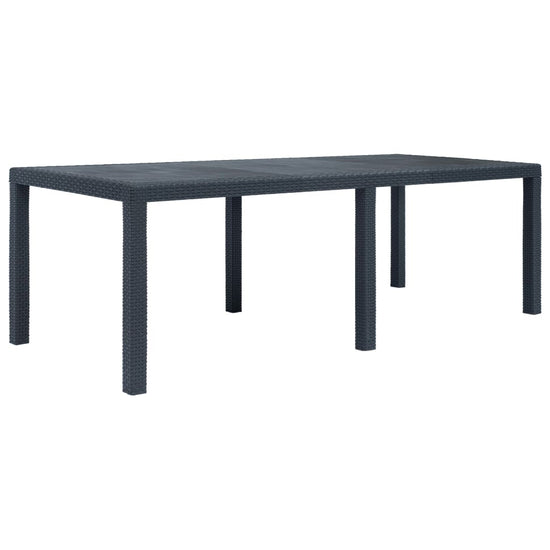 Tuintafel 220x90x72 cm rattan-look kunststof antraciet MeubelReus